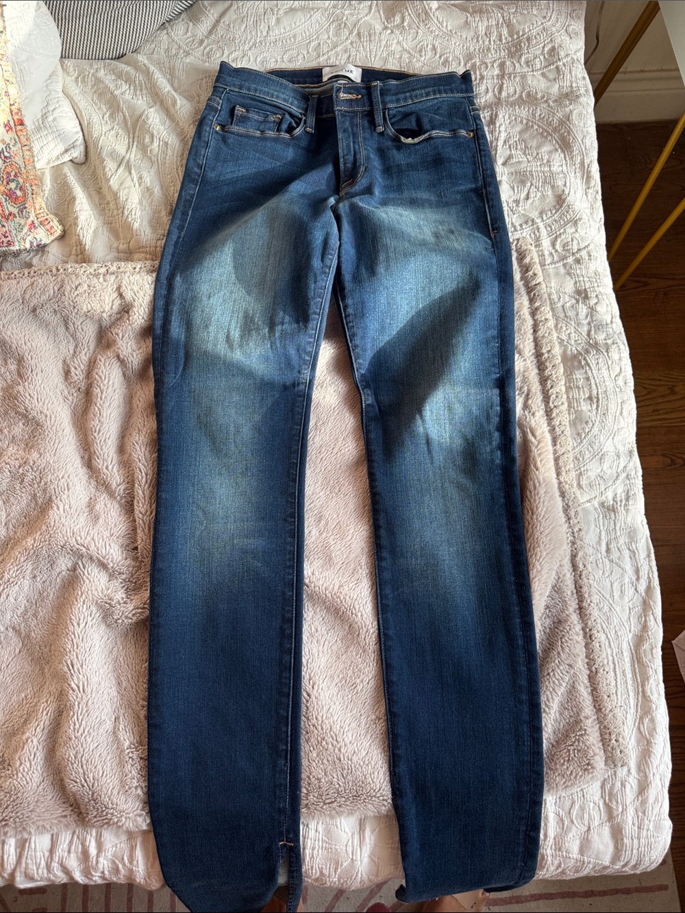Frame Denim Women's Skinny Jeans in Washed Blue